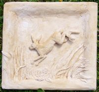 F. de Magneval - Lièvre sautant (bas-relief)